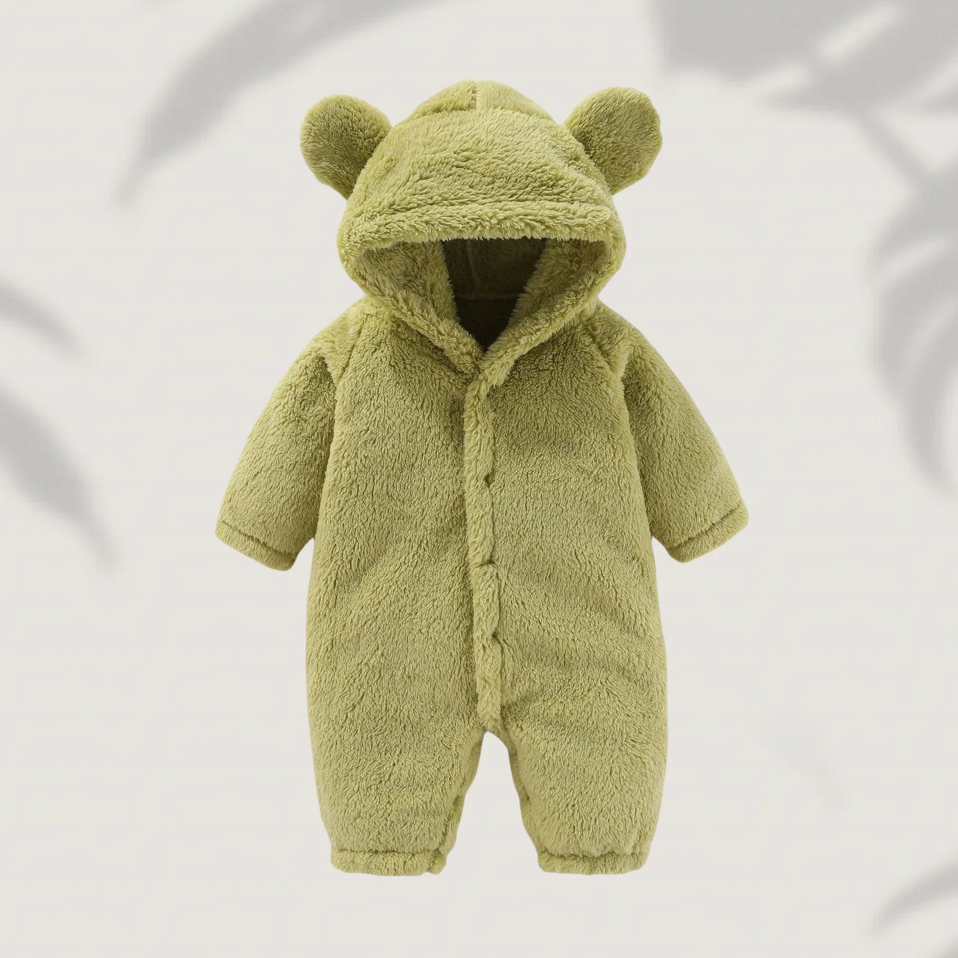 Winter Baby Fleece Bear Ear Hooded Romper – Warm & Cozy Jumpsuit (0–12M)