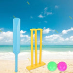 X7AC Kids Cricket Set – Plastic Bat, 2 Balls & Stumps for Fun Backyard Play