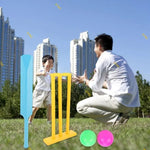 X7AC Kids Cricket Set – Plastic Bat, 2 Balls & Stumps for Fun Backyard Play