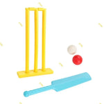 X7AC Kids Cricket Set – Plastic Bat, 2 Balls & Stumps for Fun Backyard Play